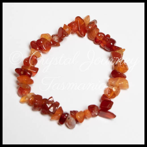 Carnelian Crystal Chip Bracelet