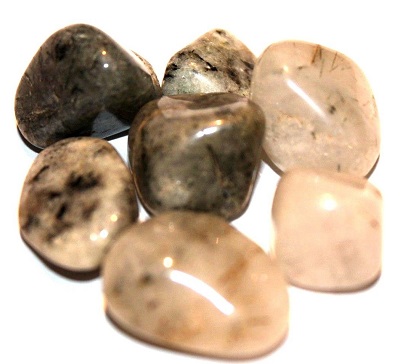 Tourmalinated Quartz Crystal Tumbled Stone